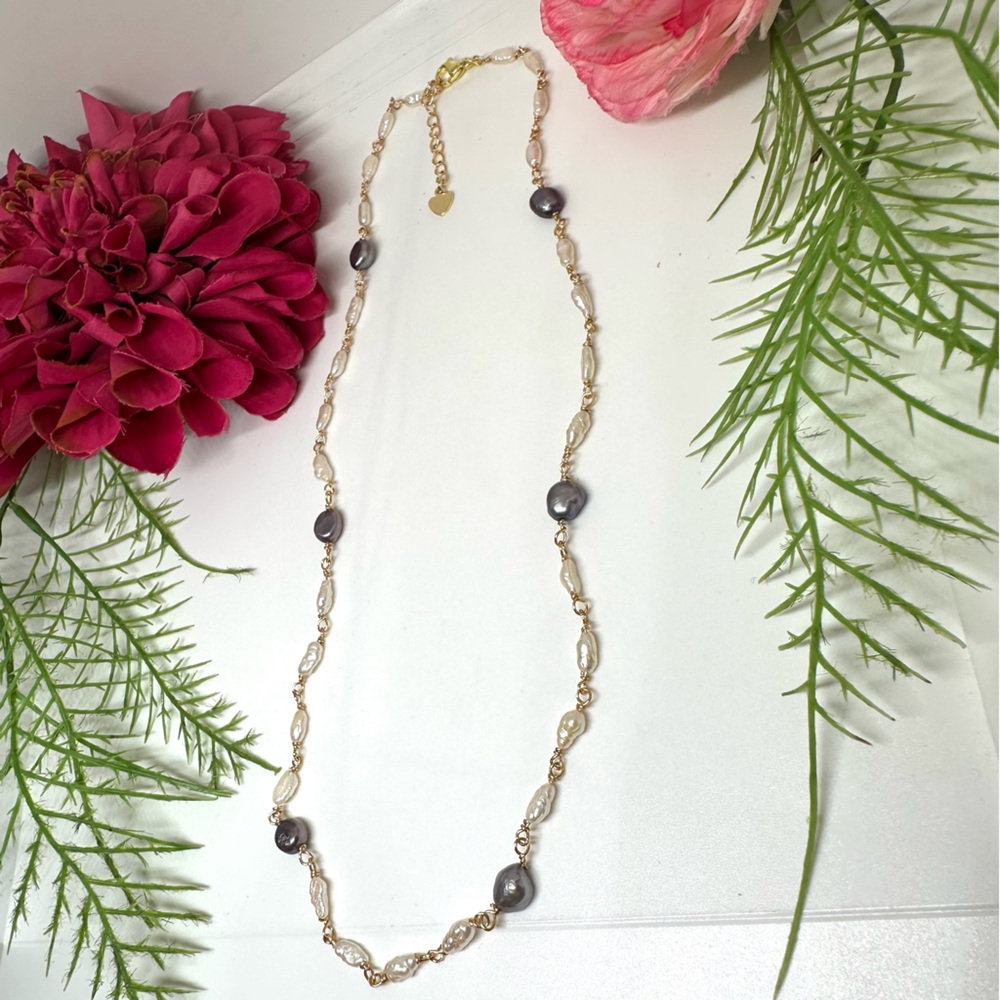 NEW⚜️Baroque Freshwater Pearl Hand Linked Necklace - Picture 6 of 7